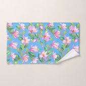 Blooming magnolia op sky blue bad handdoek (Handdoek)