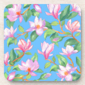 Blooming magnolia op sky blue bier onderzetter (Voorkant)