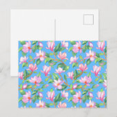 Blooming magnolia op sky blue briefkaart (Voorkant / Achterkant)