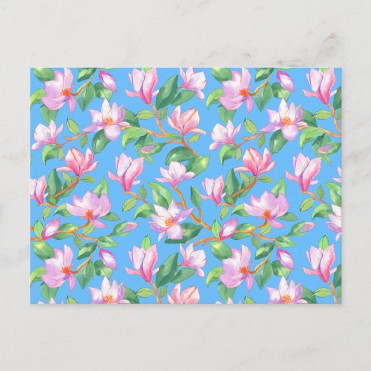 Blooming magnolia op sky blue briefkaart (Voorkant)