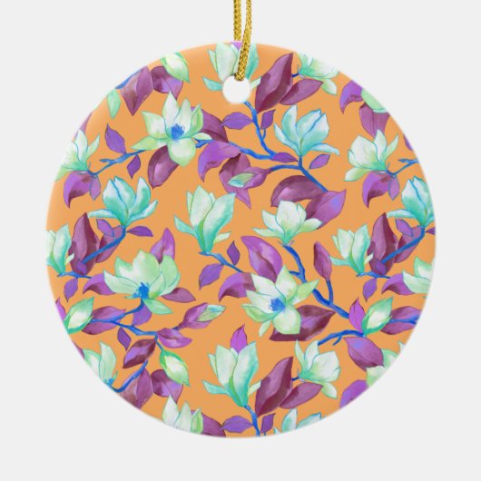 Blooming magnolia op vanilla sky keramisch ornament (Voorkant)