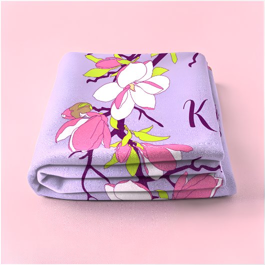 Blooming Magnolia Personalized Fleece Blanket