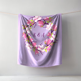 Blooming Magnolia Personalized Fleece Blanket