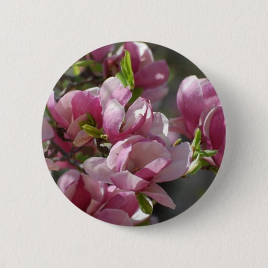 Blooming Magnolia Ronde Button 5,7 Cm (Voorkant)