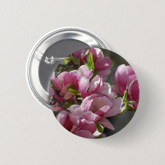 Blooming Magnolia Ronde Button 5,7 Cm (Voorkant /achterkant)