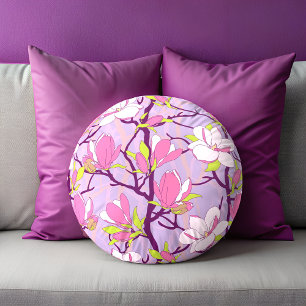 Blooming Magnolia Round Pillow Rond Kussen