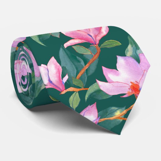 Blooming magnolia stropdas (Opgerold)