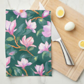 Blooming magnolia theedoek (Quarter Fold)