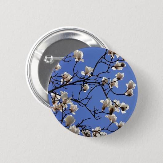 Blooming Magnolias Ronde Button 5,7 Cm (Voorkant /achterkant)