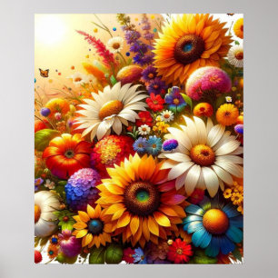 Blooming Marvel Een symfonie van bloemenelegantie Poster