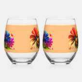 Blooming Marvels: Floral Avengers Graphics Verzame Wijnglas Zonder Voet (Links)