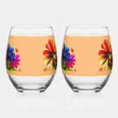 Blooming Marvels: Floral Avengers Graphics Verzame Wijnglas Zonder Voet (Rechts)