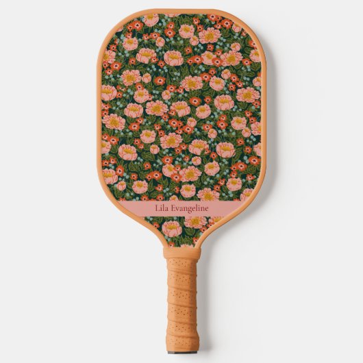 Blooming Meadow Flowers Aangepaste naam Pickleball Paddle (Voorkant)