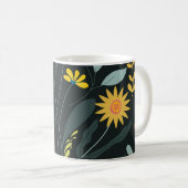 Blooming Meadow Trendy naadloos design Koffiemok (Voorkant rechts)