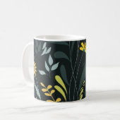 Blooming Meadow Trendy naadloos design Koffiemok (Voorkant links)
