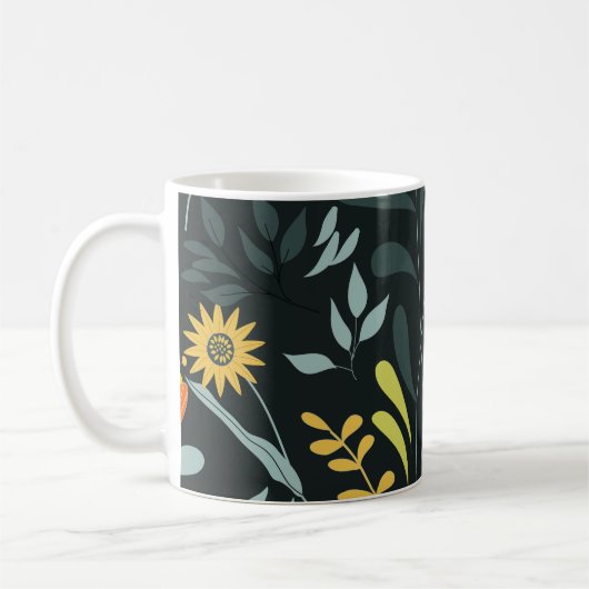 Blooming Meadow Trendy naadloos design Koffiemok (Links)