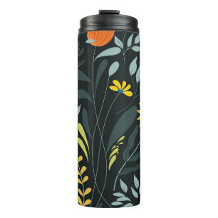 Blooming Meadow Trendy naadloos design Thermosbeker