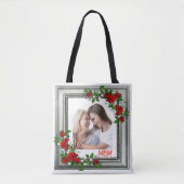 Blooming Memories: Gepersonaliseerde Floral Lijst  Tote Bag (Voorkant)