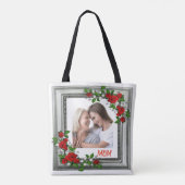 Blooming Memories: Gepersonaliseerde Floral Lijst  Tote Bag (Achterkant)