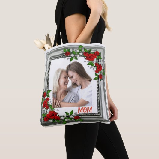 Blooming Memories: Gepersonaliseerde Floral Lijst  Tote Bag (Dichtbij)