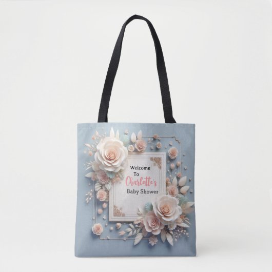 Blooming met liefde: een welkom Baby shower Tas (Voorkant)
