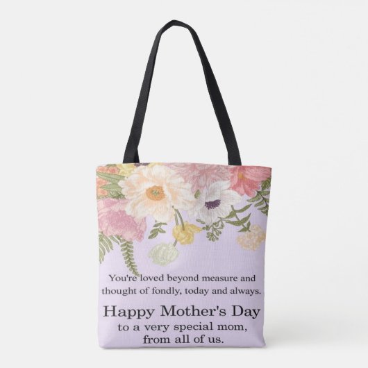 Blooming met liefde: Happy Moederdag Tas (Achterkant)