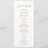 Blooming met liefde: minimalistisch script bruilof programmakaart (Achterkant)