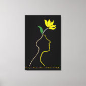 Blooming Mind – Minimalistisch ontwerp van de bloe Canvas Afdruk (Voorkant)