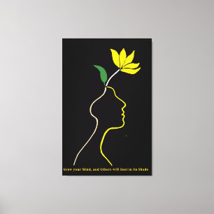 Blooming Mind – Minimalistisch ontwerp van de bloe Canvas Afdruk