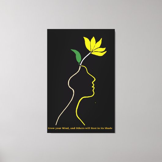 Blooming Mind – Minimalistisch ontwerp van de bloe Canvas Afdruk (Voorkant)