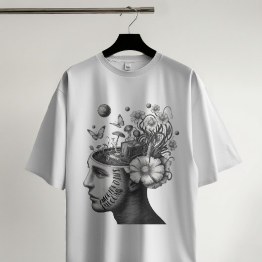 Blooming Mind – Surreal Garden Head T-Shirt