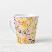 Blooming Mystical Floral Monogram Beige Latte Mug Latte Mok (Linkerhoek)
