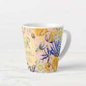 Blooming Mystical Floral Monogram Beige Latte Mug Mok (Rechterhoek)