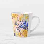 Blooming Mystical Floral Monogram Beige Latte Mug Mok (Rechts)