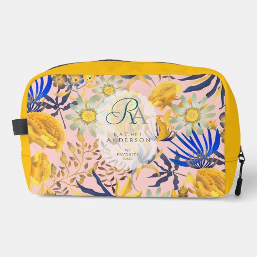 Blooming Mystical Floral Monogram Beige Toilettasje (Voorkant)