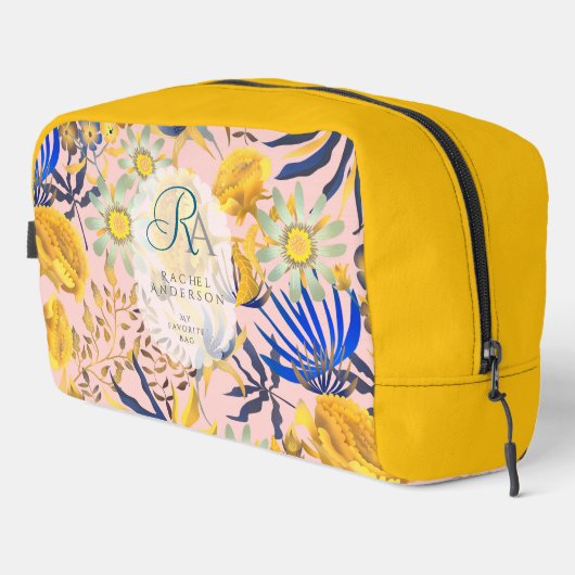 Blooming Mystical Floral Monogram Beige Toilettasje (Rechterhoek)