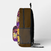 Blooming Mystical Floral Monogram Brown Bedrukte Rugzak (Rechts)