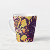 Blooming Mystical Floral Monogram Brown Latte Mug Latte Mok (Linkerhoek)