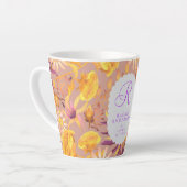 Blooming Mystical Floral Monogram Brown Latte Mug Latte Mok (Linkerhoek)