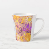 Blooming Mystical Floral Monogram Brown Latte Mug Mok (Rechts)