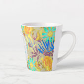 Blooming Mystical Floral Monogram Grey Latte Mug Mok (Rechts)