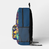 Blooming Mystical Floral Monogram Navy Bedrukte Rugzak (Rechts)