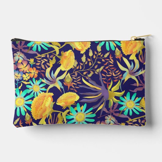 Blooming Mystical Floral Monogram Navy  Etui (Achterkant)