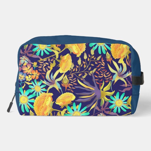 Blooming Mystical Floral Monogram Navy  Toilettasje (Achterkant)