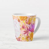 Blooming Mystical Floral Monogram Pink Latte Mug Mok (Rechterhoek)