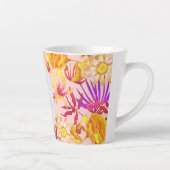 Blooming Mystical Floral Monogram Pink Latte Mug Mok (Rechts)