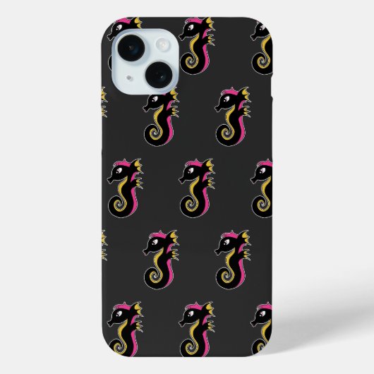 Blooming Neon Seahorse Case-Mate iPhone Case (Achterkant)
