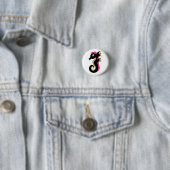 Blooming Neon Seahorse Ronde Button 3,2 Cm (In situ)