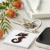 Blooming Neon Seahorse Sleutelhanger (Voorkant Rechts)