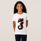 Blooming Neon Seahorse T-shirt (Voorkant volledig)